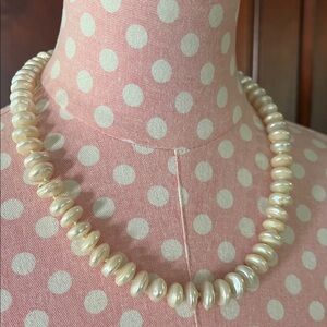 Vintage Mother of Freshwater Button Pearl Necklace
